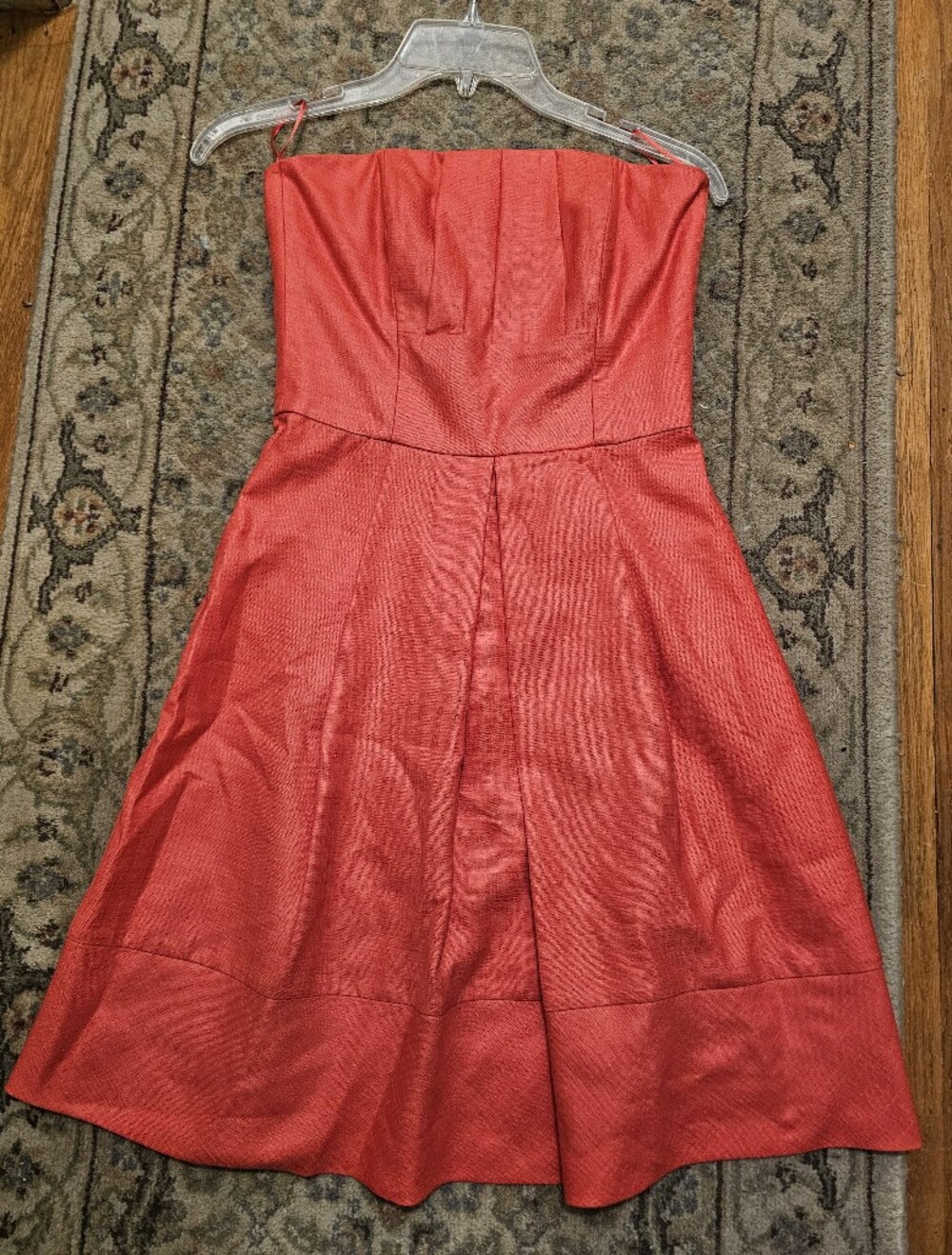 Trina Turk Strapless Salmon-Coral Pink Fit & Flare Dress